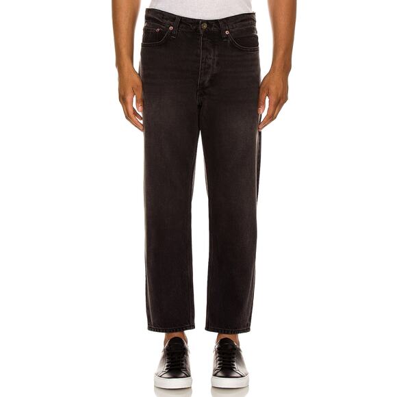 Rag & Bone Men's Beck Authentic Jeans Straight Leg Cropped Black Size 34 NWT - Picture 1 of 12